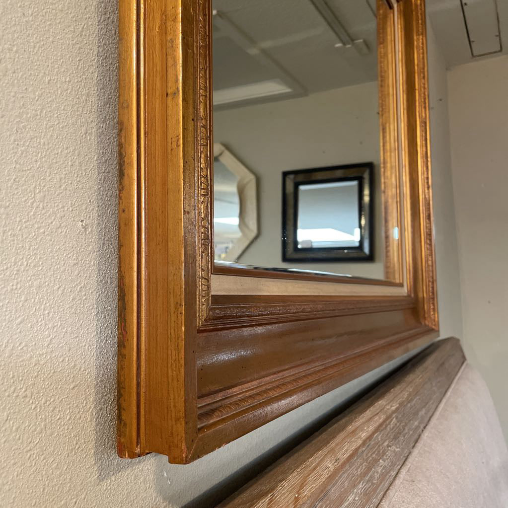 Rectangular Mirror in Heavy Gold Frame