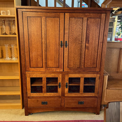 Oak Folding Door TV Cabinet