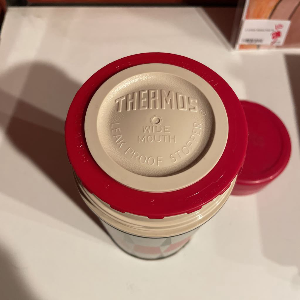 Ecru & Red Vintage Thermos UNIQUE FINDS