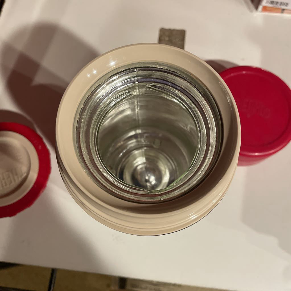 Ecru & Red Vintage Thermos UNIQUE FINDS