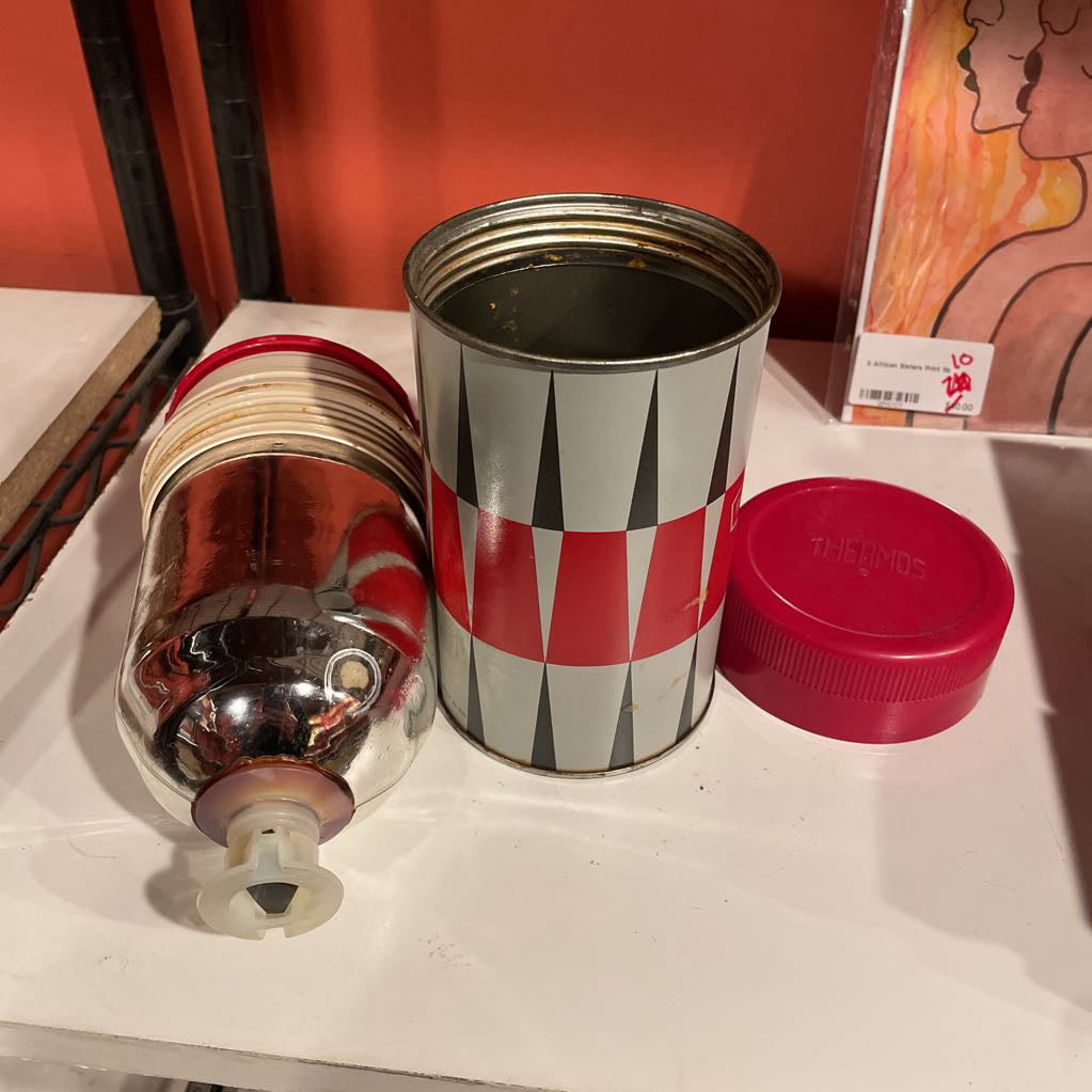 Ecru & Red Vintage Thermos UNIQUE FINDS