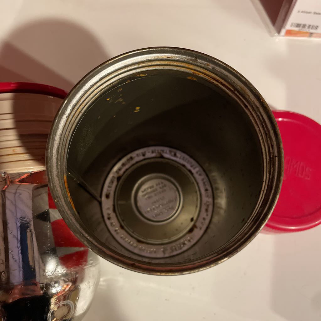 Ecru & Red Vintage Thermos UNIQUE FINDS