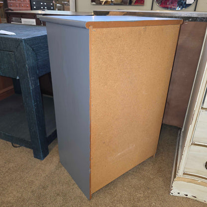 4 Drawer Narrow Grey Nightstand