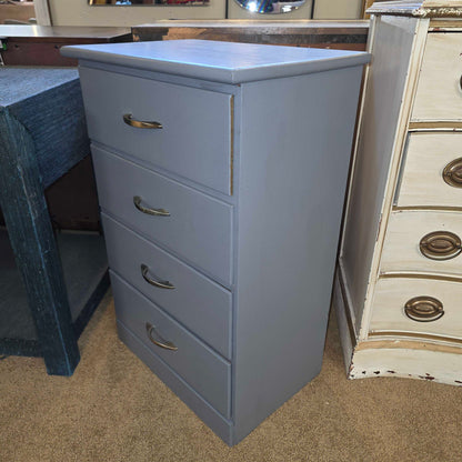 4 Drawer Narrow Grey Nightstand
