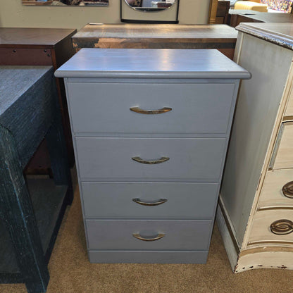 4 Drawer Narrow Grey Nightstand