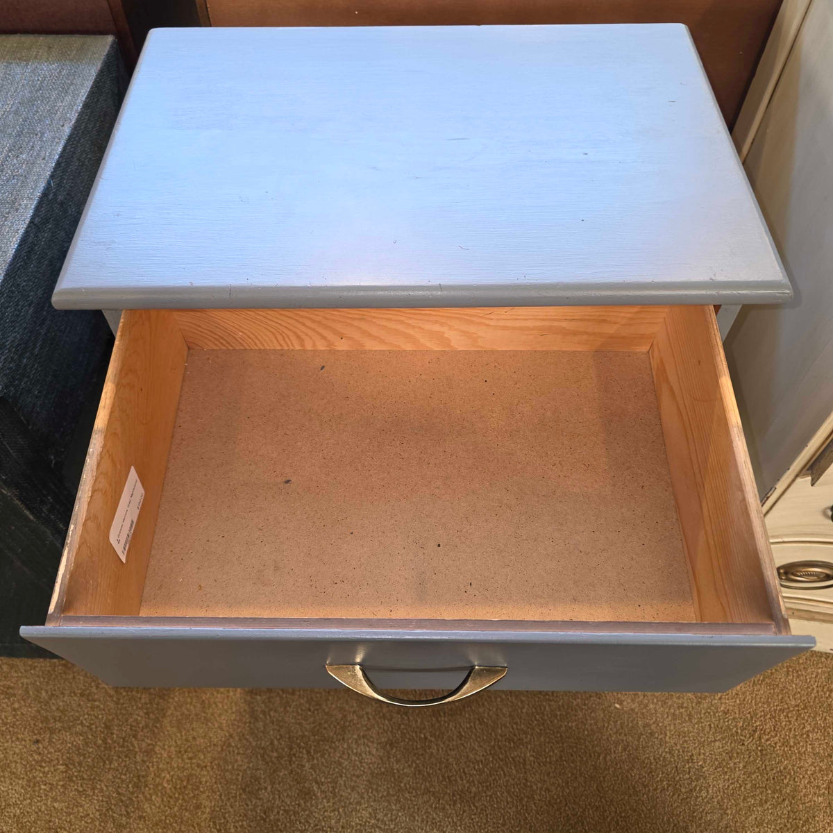 4 Drawer Narrow Grey Nightstand