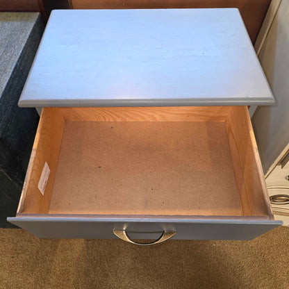 4 Drawer Narrow Grey Nightstand