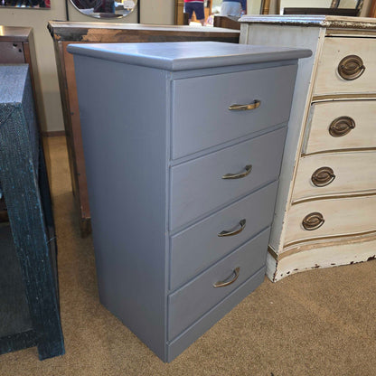 4 Drawer Narrow Grey Nightstand