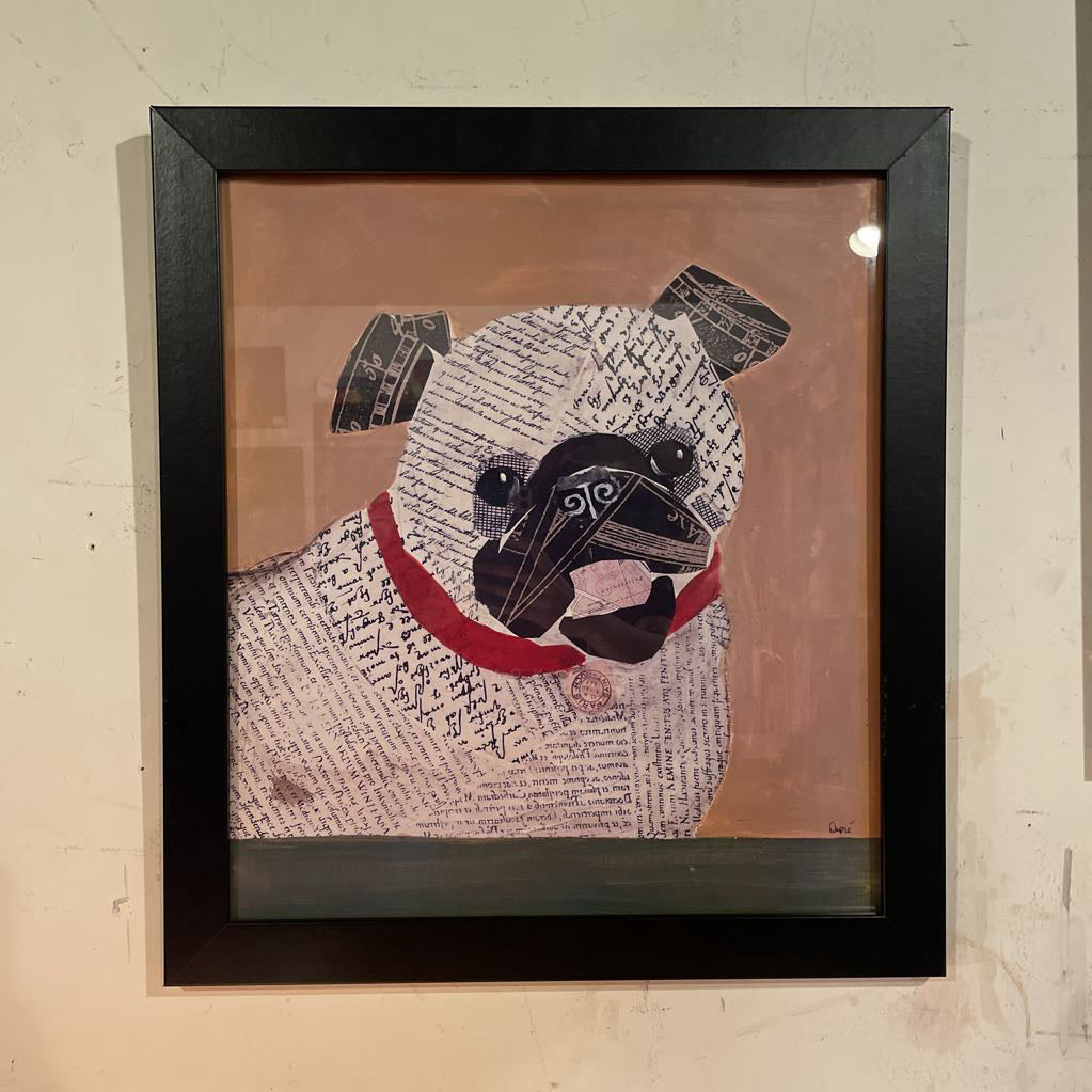 Letters and Clippings Doggy Portrait Art ART