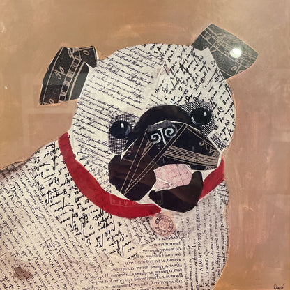 Letters and Clippings Doggy Portrait Art ART