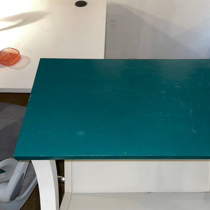 Tall White Magazine/Book Rack with Green Top