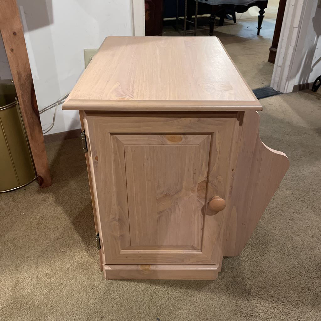 Wood Side Table with Magazine Rack & Side Cubby with Door C SIDE TABLES