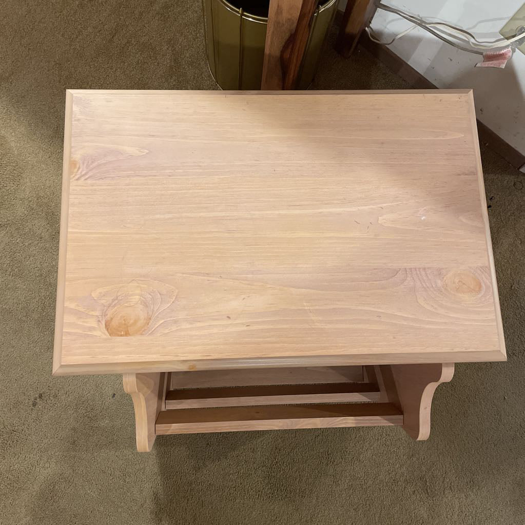 Wood Side Table with Magazine Rack & Side Cubby with Door C SIDE TABLES