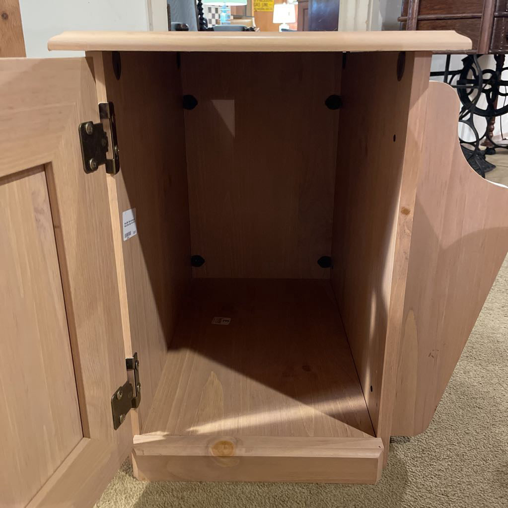 Wood Side Table with Magazine Rack & Side Cubby with Door C SIDE TABLES