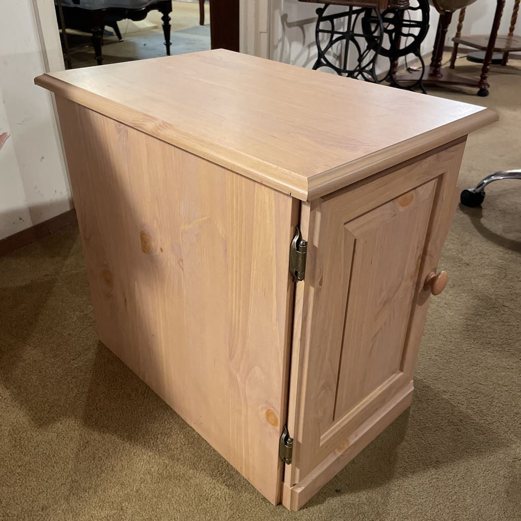 Wood Side Table with Magazine Rack & Side Cubby with Door C SIDE TABLES