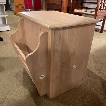 Wood Side Table with Magazine Rack & Side Cubby with Door C SIDE TABLES