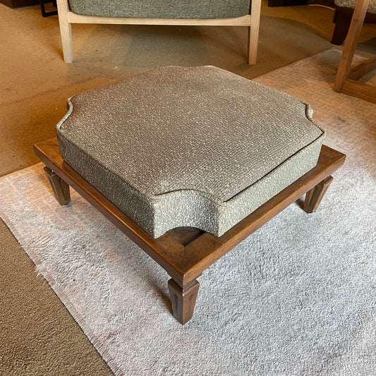 Low Square Footstool with Grey Cushion