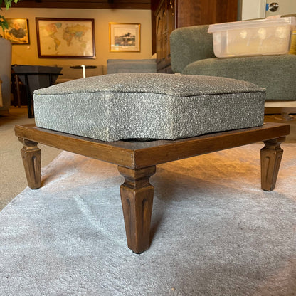 Low Square Footstool with Grey Cushion