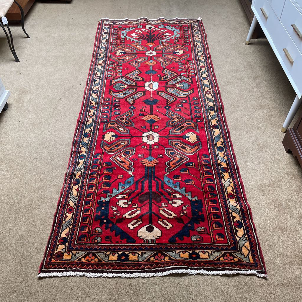 3.9x9.7 Hamedan Hand Knotted Rug