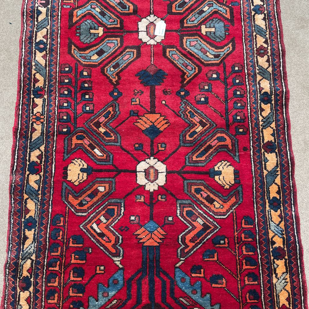 3.9x9.7 Hamedan Hand Knotted Rug