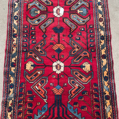 3.9x9.7 Hamedan Hand Knotted Rug