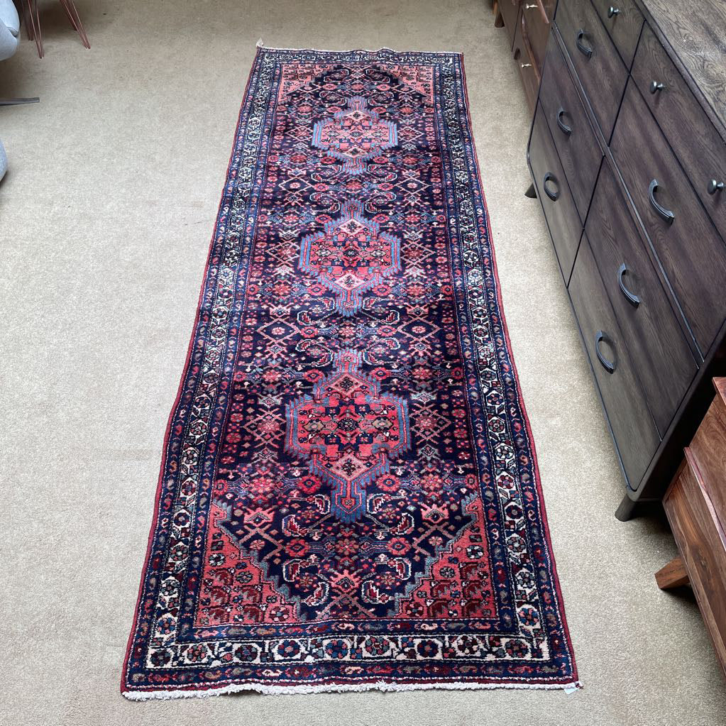 3.6 x 10.2 Hamedan Hand Knotted Rug