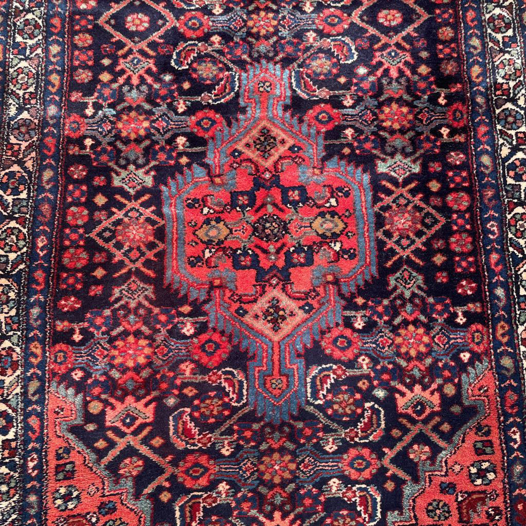 3.6 x 10.2 Hamedan Hand Knotted Rug