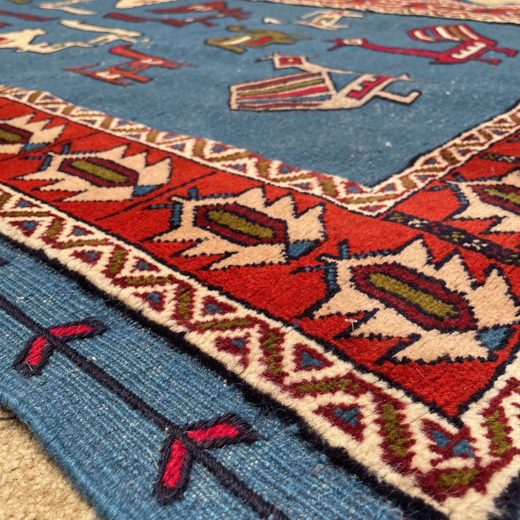 4.1 x 6.8 Shiran Kilim Combination Hand Knotted Rug