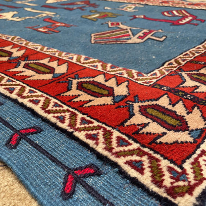 4.1 x 6.8 Shiran Kilim Combination Hand Knotted Rug