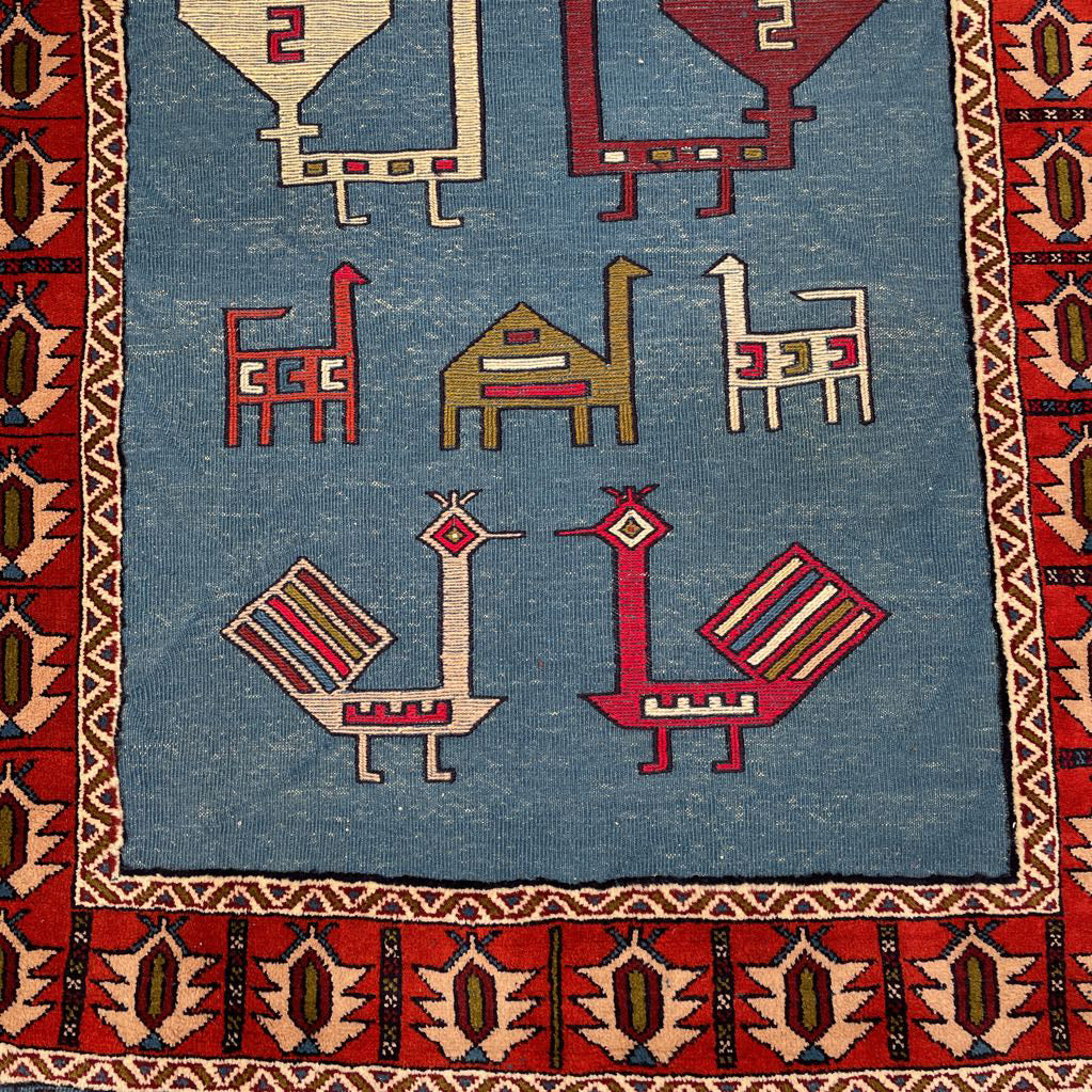 4.1 x 6.8 Shiran Kilim Combination Hand Knotted Rug