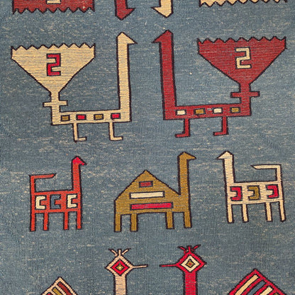 4.1 x 6.8 Shiran Kilim Combination Hand Knotted Rug