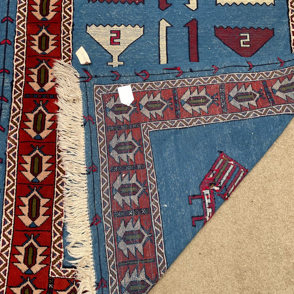 4.1 x 6.8 Shiran Kilim Combination Hand Knotted Rug