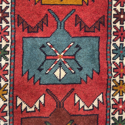 2 x 6.4 Kurdish Wool Hand Knotted Runner