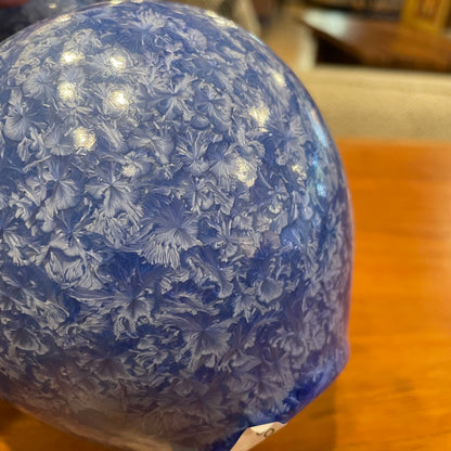 Round Blue "Sponge-Applied" Color Vase