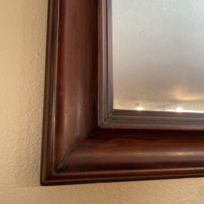Rectangular Mirror with Dark Brown Wood Frame