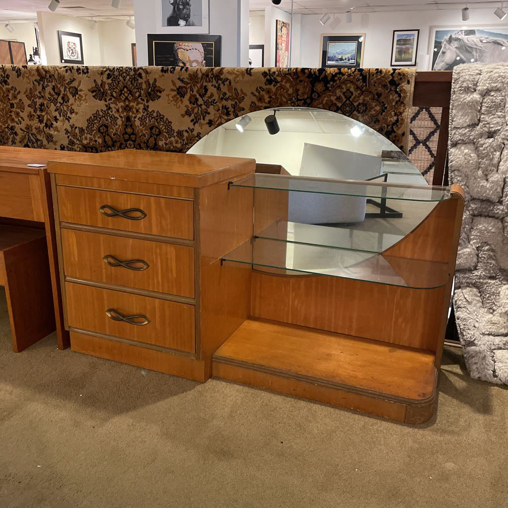 MC Vanity w 3 Drawers & Circle Mirror C VANITIES