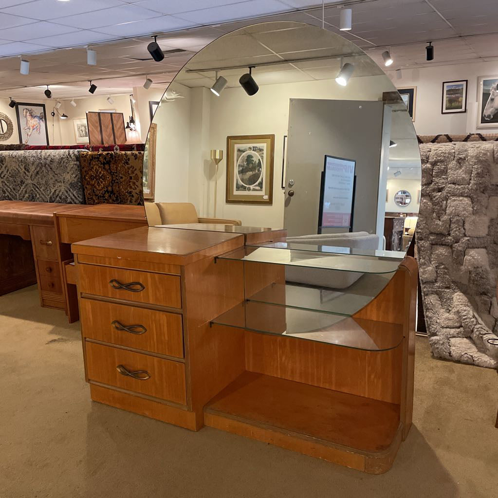 MC Vanity w 3 Drawers & Circle Mirror C VANITIES