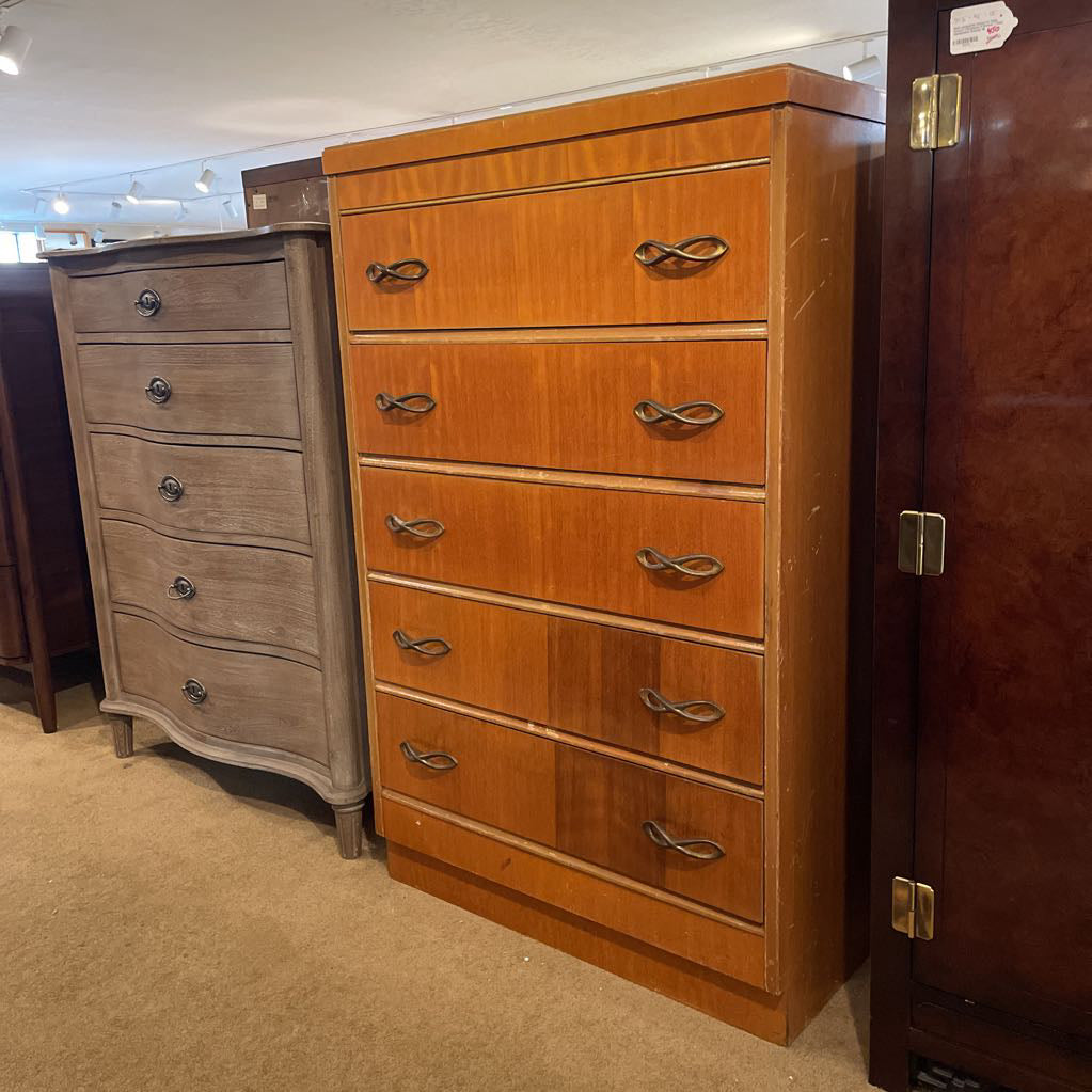 MC 5 Drawer Highboy w Brass Pulls