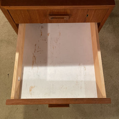 MCM Floating Top Teak Desk w Open Back Bookshelf C DESKS