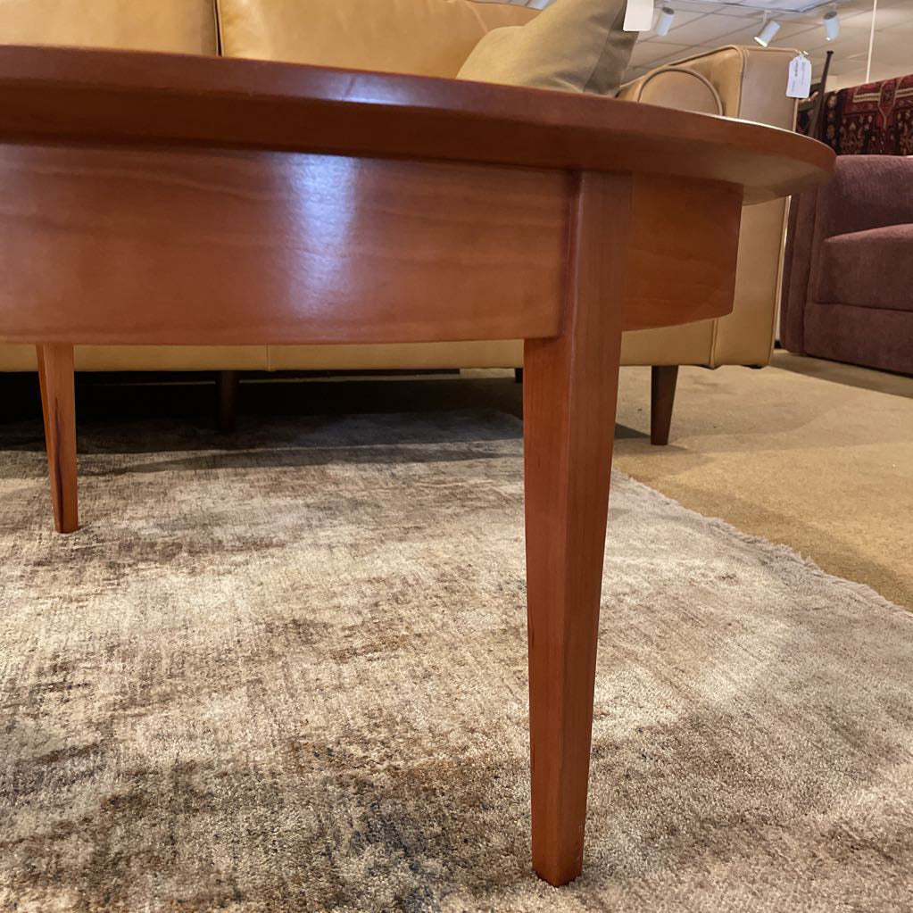 Round Wood & Glass Coffee Table C COFFEE TABLES