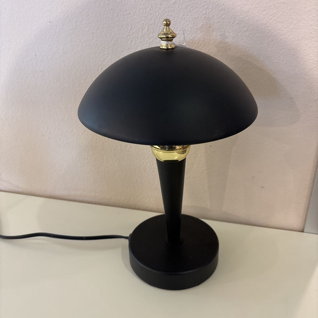 Black & Brass Dome Table Lamp LAMPS