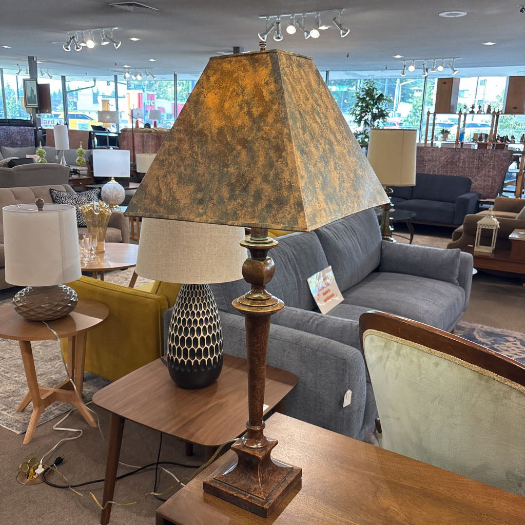Faux Stone Metal Table Lamp