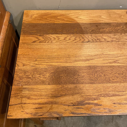 Vintage Oak Arts and Crafts Style One Drawer Desk C DESKS