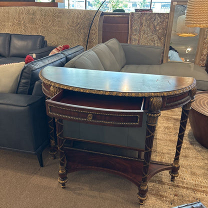 Demilune Regency Style Console w/ 1 Drawer C CONSOLE TABLES