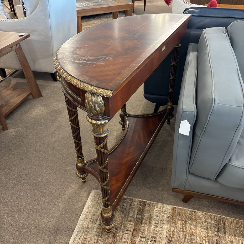 Demilune Regency Style Console w/ 1 Drawer C CONSOLE TABLES
