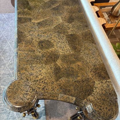 Stone Top Metal Base Console