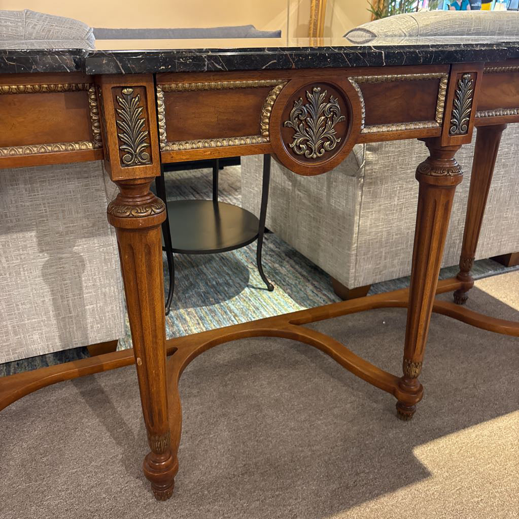 Stone Top Long Wood Console C CONSOLE TABLES
