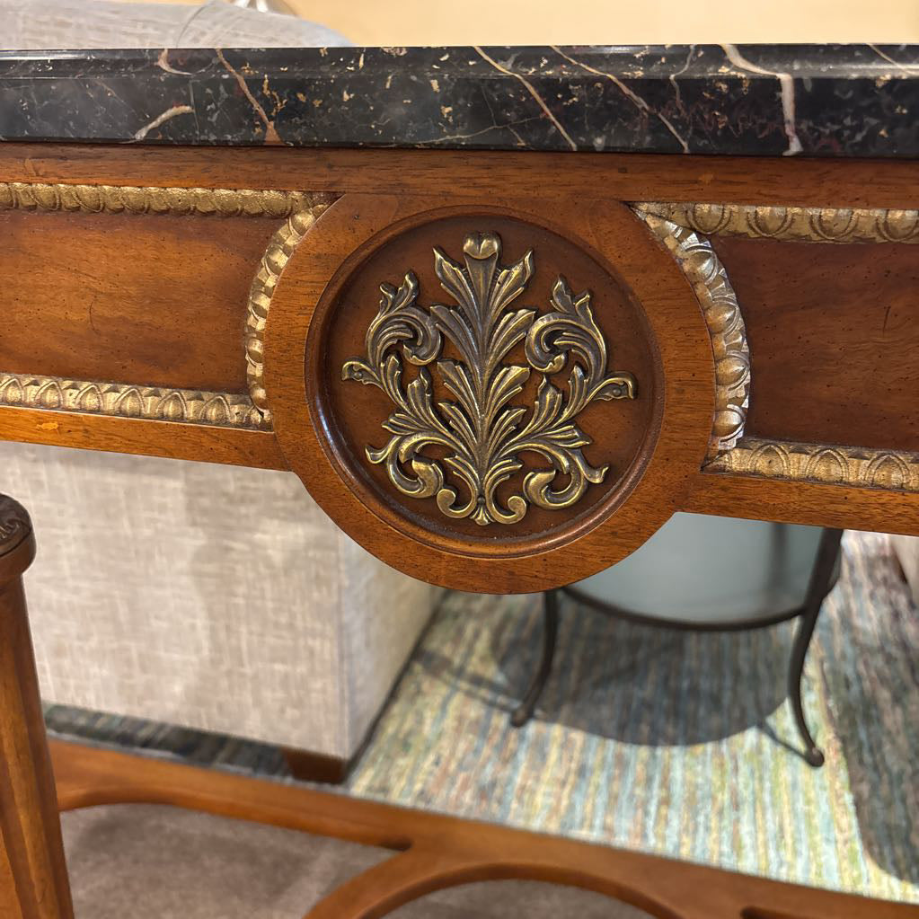 Stone Top Long Wood Console C CONSOLE TABLES