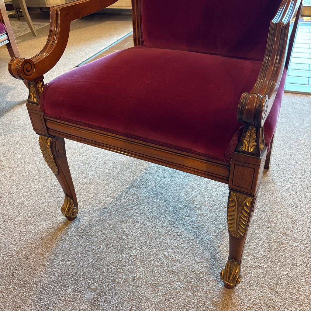 (SET OF 10) Red Velvet Dining Chair C DINING CHAIRS
