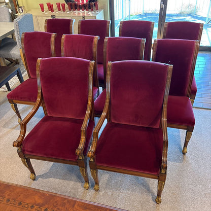 (SET OF 10) Red Velvet Dining Chair C DINING CHAIRS